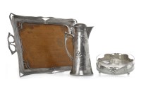 Lot 1733 - EARLY 20TH CENTURY GERMAN PEWTER MOUNTED DISH...
