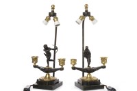 Lot 1737 - PAIR OF EARLY 20TH CENTURY FIGURAL TABLE LAMPS...
