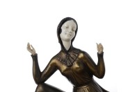 Lot 1740 - BRONZED SPELTER ART DECO FIGURE OF A LADY...
