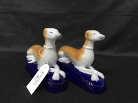 Lot 86 - PAIR OF STAFFORDSHIRE GREYHOUNDS