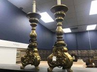 Lot 103 - PAIR OF GILT TABLE LAMPS