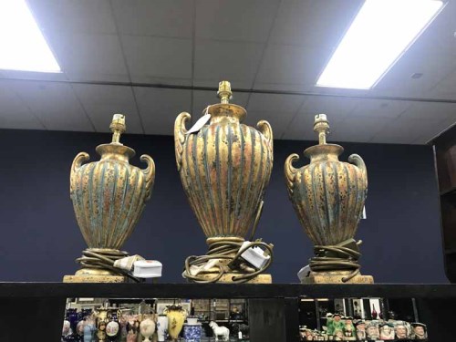 Lot 105 - SET OF THREE TABLE LAMPS