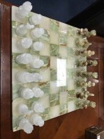 Lot 119 - ONYX CHESS BOARD with pieces