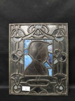 Lot 134 - VICTORIAN STAINED GLASS PANEL inscribed Lady...