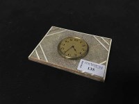 Lot 135 - SMALL SHAGREEN CASED BEDSIDE TIMEPIECE