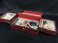 Lot 189 - LOT OF COSTUME JEWELLERY including beads,...