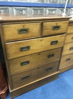 Lot 201 - TWO MAHOGANY CHESTS OF DRAWERS with inset handles