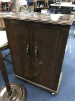 Lot 234 - STANDARD LAMP, TWO DOOR CUPBOARD AND A HAT AND...