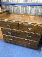 Lot 236 - POKERWORK SPINNING CHAIR, CHEST OF DRAWERS AND...