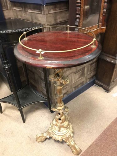 Lot 280 - CIRCULAR TABLE with gilded cast iron pedestal...
