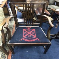 Lot 285 - MAHOGANY ELBOW CHAIR and one other chair