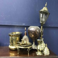 Lot 299 - LOT OF METAL WARE including copper covered...