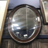 Lot 301 - OVAL BEVELLED MIRROR
