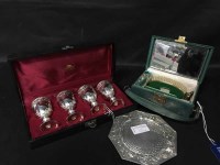 Lot 310 - FOUR SILVER PLATE CHALICE CUPS in original...