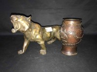 Lot 346 - SMALL CHINESE BRONZE VASE and a damaged...