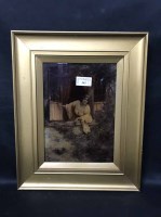 Lot 363 - AMATUER OIL PAINTING AND A CHRYSTOLEUM