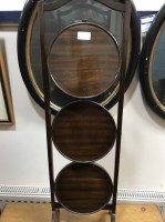 Lot 371 - MAHOGANY FOLDING CAKE STAND together with a...