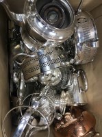 Lot 407 - LOT OF SILVER PLATED ITEMS including some brass
