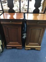 Lot 435 - PAIR OF BEDSIDE CABINETS and another