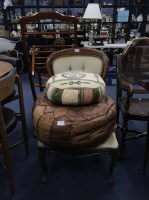 Lot 438 - VICTORIAN STYLE NURSING CHAIR, LEATHER HASSACK...