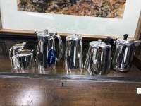 Lot 444 - GROUP OF HOTEL PLATED WARE including teapots,...