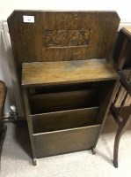 Lot 468 - OAK MAGAZINE RACK with hinged top