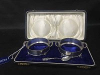 Lot 523 - TWO SILVER DISHES with glass liners missing;...