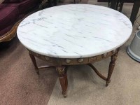 Lot 549 - REPRODUCTION OCCASIONAL TABLE with marble top