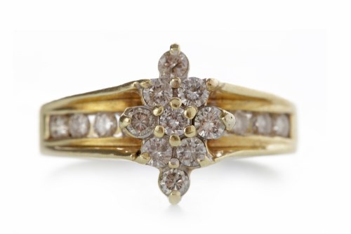 Lot 545 - DIAMOND CLUSTER RING the marquise shaped bezel...