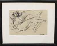 Lot 2216 - * PETER HOWSON OBE, NUDE XV 1999 charcoal and...