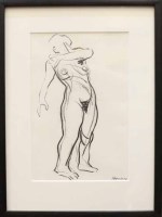 Lot 2223 - * PETER HOWSON OBE, UNTITLED NUDE charcoal on...