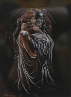 Lot 2280 - * PETER HOWSON OBE, SALOME conte on black...
