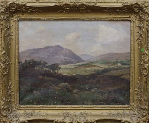 Lot 2298 - HARRY GIBB, SCOTTISH LANDSCAPE oil on canvas,...