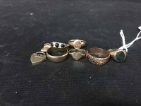 Lot 6 - LOT OF GOLD ITEMS including nine carat rings etc.