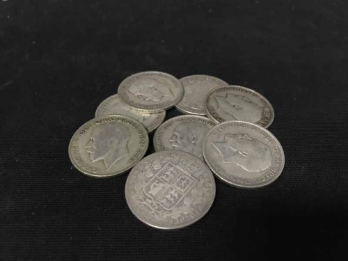 Lot 14 - EIGHT SILVER HALF CROWNS dates including 1920