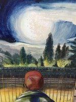 Lot 31 - E RHODES, MOON GAZER oil on board, signed and...
