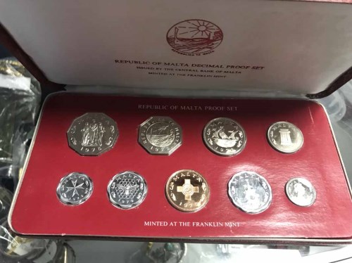 Lot 37 - FOUR CASED ANNUAL PROOF COIN SETS comprising:...