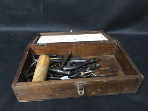 Lot 54 - REPRODUCTION BRASS SEXTANT IN WOOD BOX along...