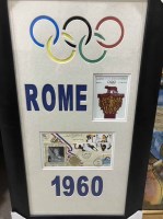 Lot 86 - ROME OLYMPICS 1960 DISPLAY signed and framed