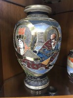 Lot 152 - THREE JAPANESE BALUSTER VASES along with...