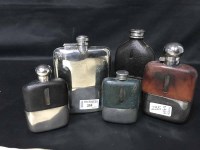 Lot 235 - GROUP OF PLATED HIP FLASKS