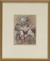 Lot 2316A - * PETER HOWSON OBE, APOSTLE mixed media on...