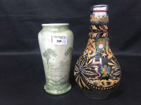 Lot 260 - HANDPAINTED BOHEMIAN GLASS VASE along with a...
