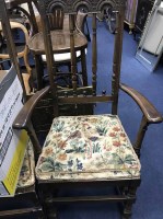 Lot 261 - SIX DINING CHARS AND TWO LOW CHAIRS