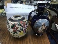Lot 275A - LATE 19TH CENTURY TRANSFER WARE VASE along...