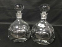 Lot 323 - PAIR OF SHIP STYLE DECANTERS along with a...