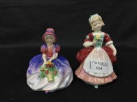 Lot 324 - THREE SMALL ROYAL DOULTON FIGURES along with...