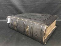 Lot 337 - LARGE LEATHER FAMILY BIBLE