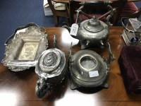 Lot 402 - LOT OF EPNS ITEMS ETC including teapot, tray,...