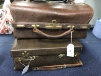 Lot 410 - TWO LEATHER CASED TRAVEL SETS along with one...